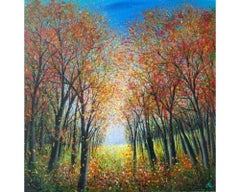 Trésors d'automne, peinture de bois de style classique, peinture de paysage d'automne