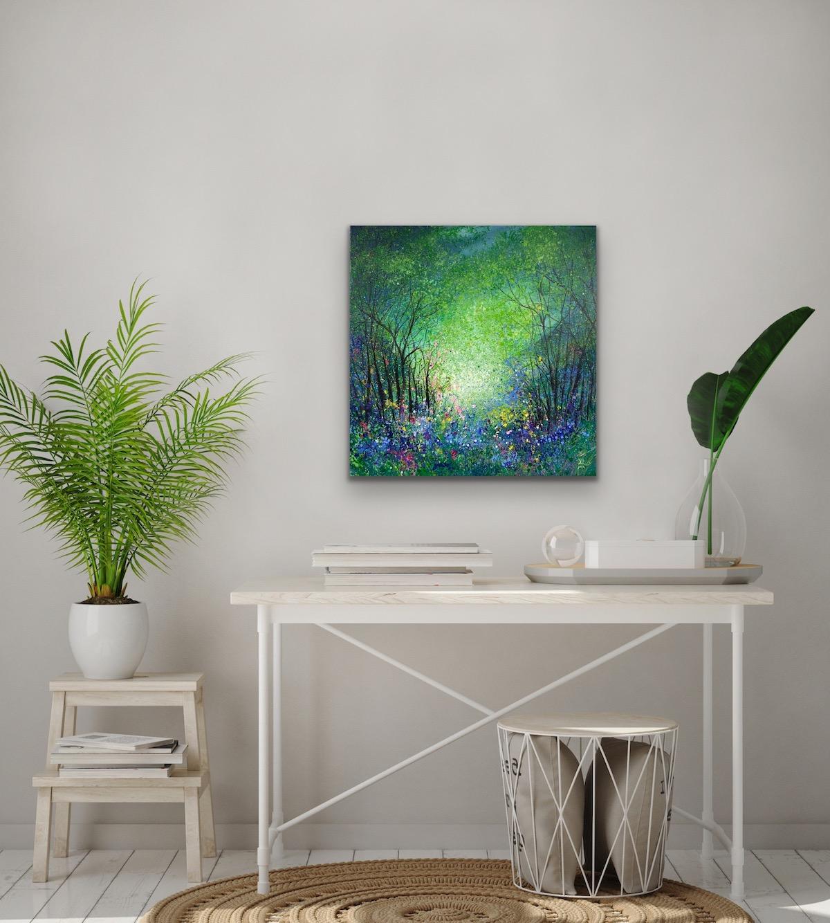 Campanillas y flora silvestre - Painting de Jan Rogers