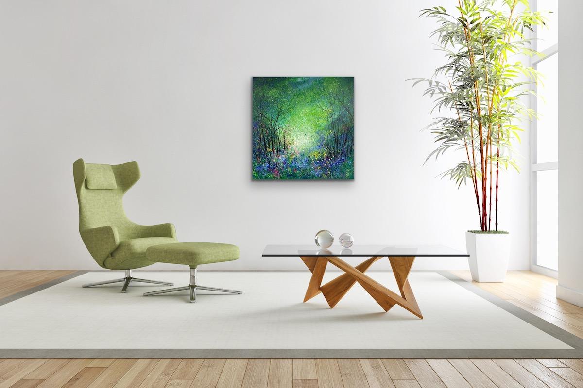 Campanillas y flora silvestre - Painting Contemporáneo de Jan Rogers