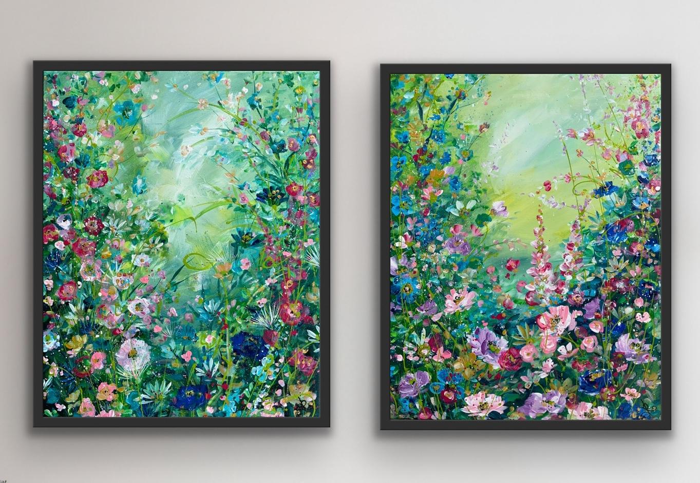 „Bursting Blooms“ & „Bursting Blooms II“, Diptychon, Originalgemälde, Landschaft