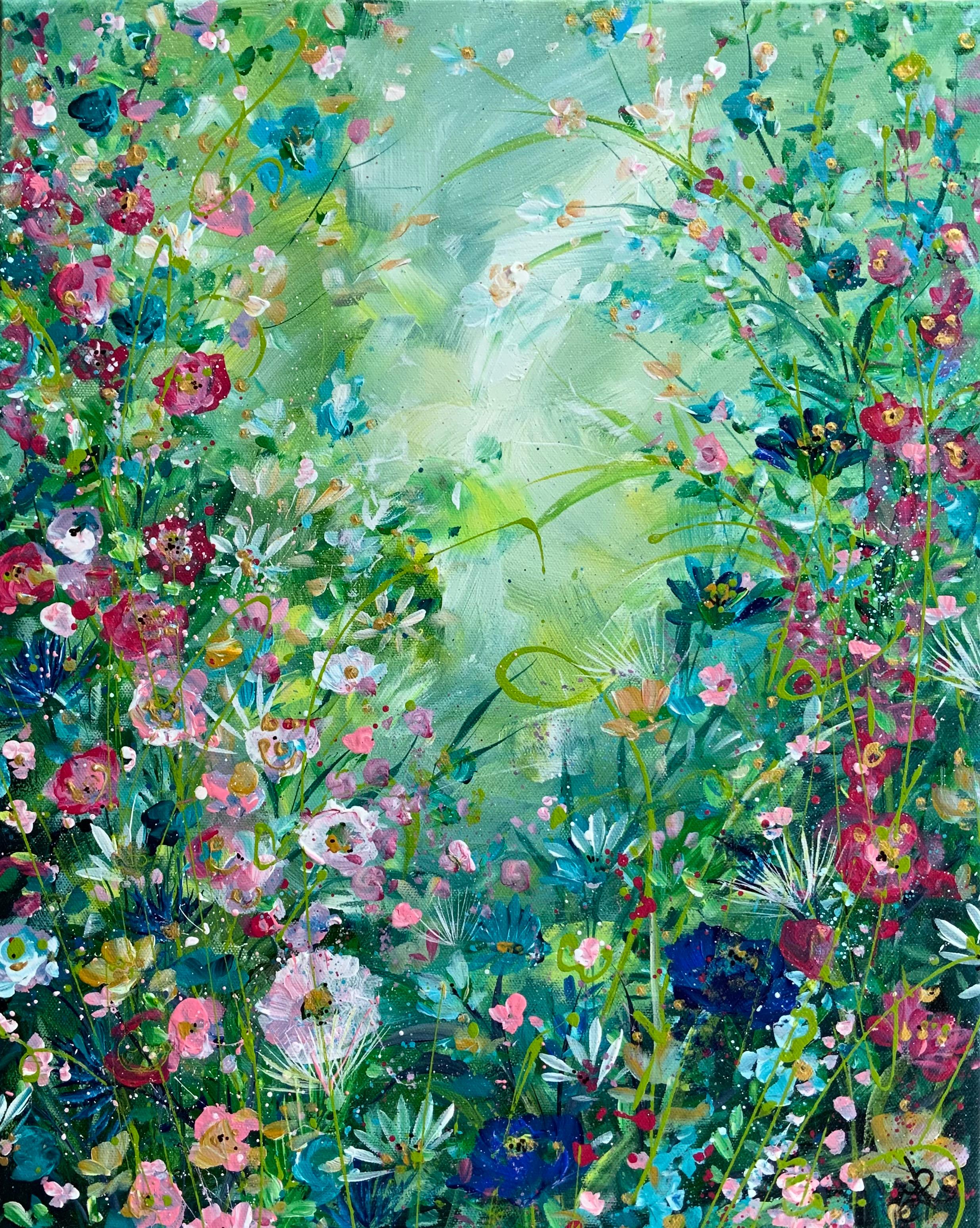 Bursting Blooms, original painting, landscape, contemporary