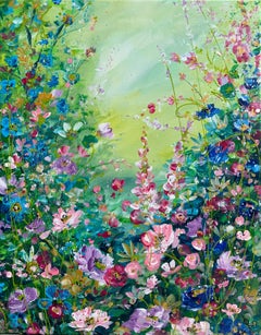 „Bursting Blossoms II“, Originalgemälde, Landschaft, zeitgenössisch