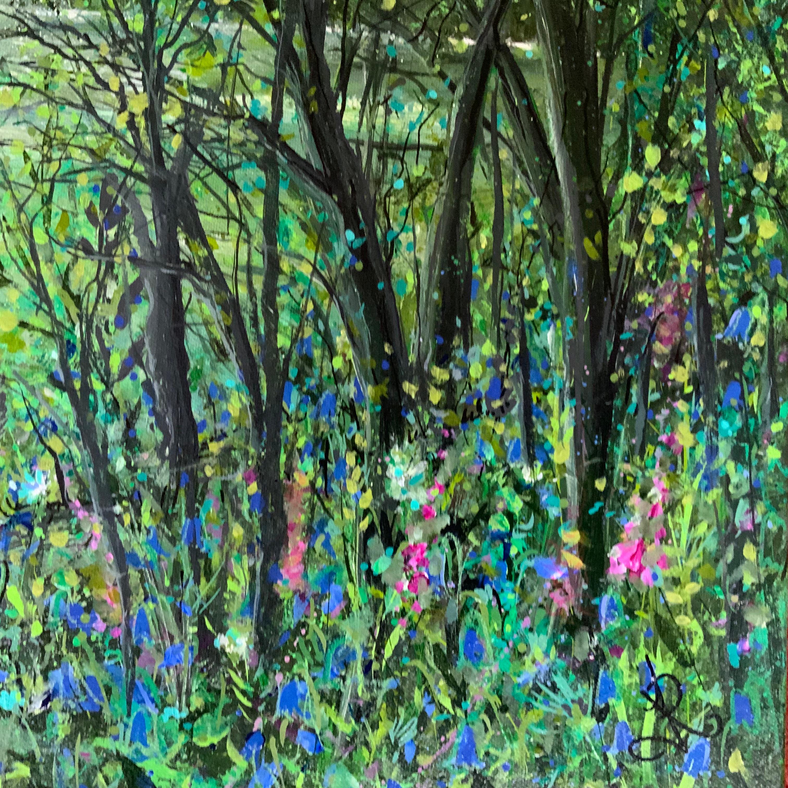 Carrs Mill Bluebells, quadro originale, paesaggio, contemporaneo in vendita 1