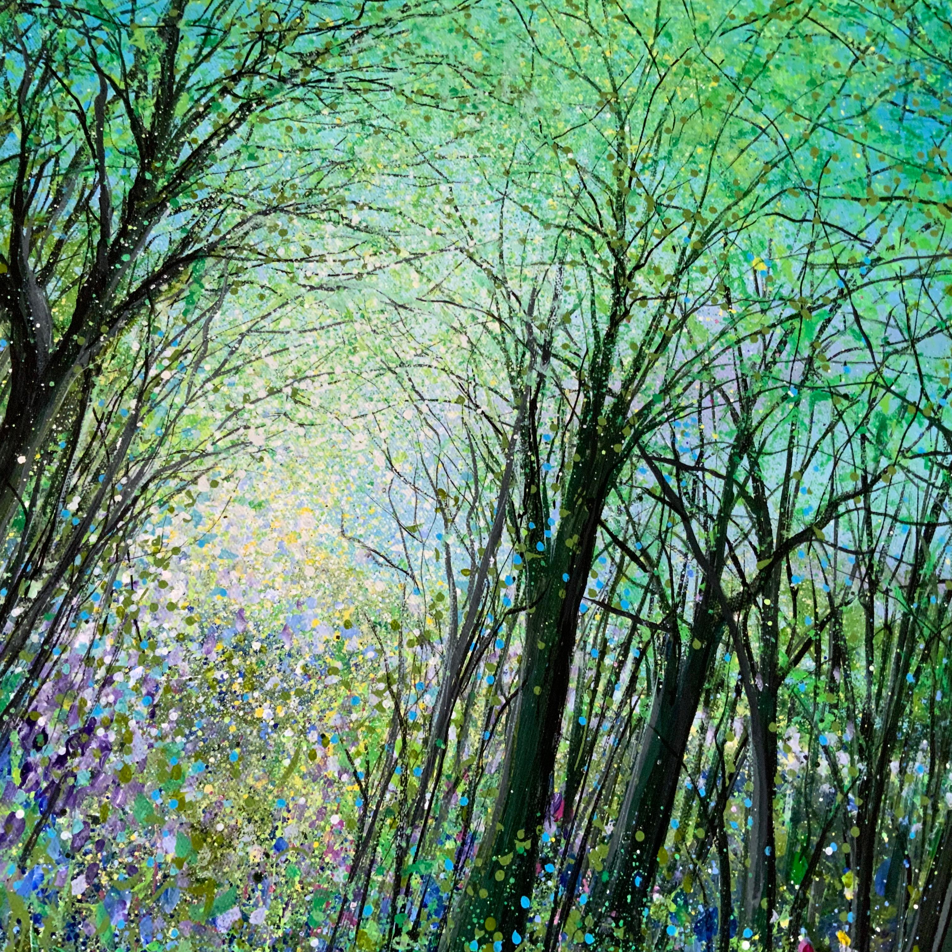 Carrs Mill Bluebells, quadro originale, paesaggio, contemporaneo in vendita 2
