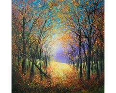 Les couleurs de la saison, Jan Rogers, peinture originale de Woodland, Bright Art