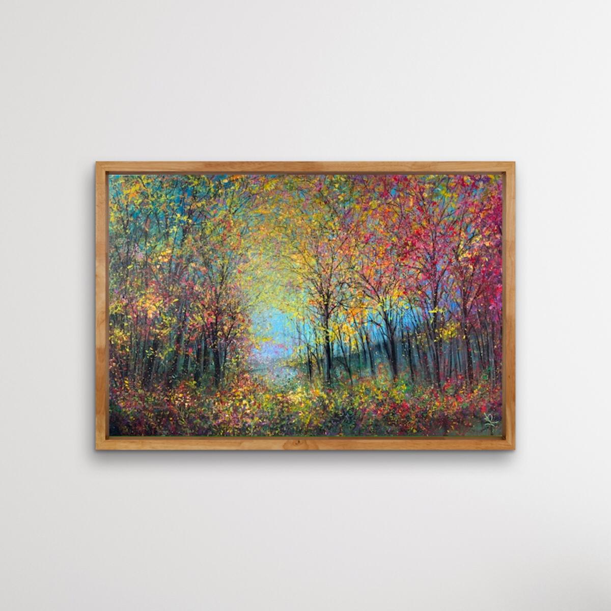 Crimson Autumn by Jan Rogers, Landscape art, Woodland art [2022] For Sale 2