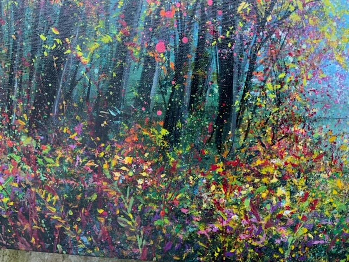 Crimson Autumn by Jan Rogers, Landscape art, Woodland art [2022] For Sale 5