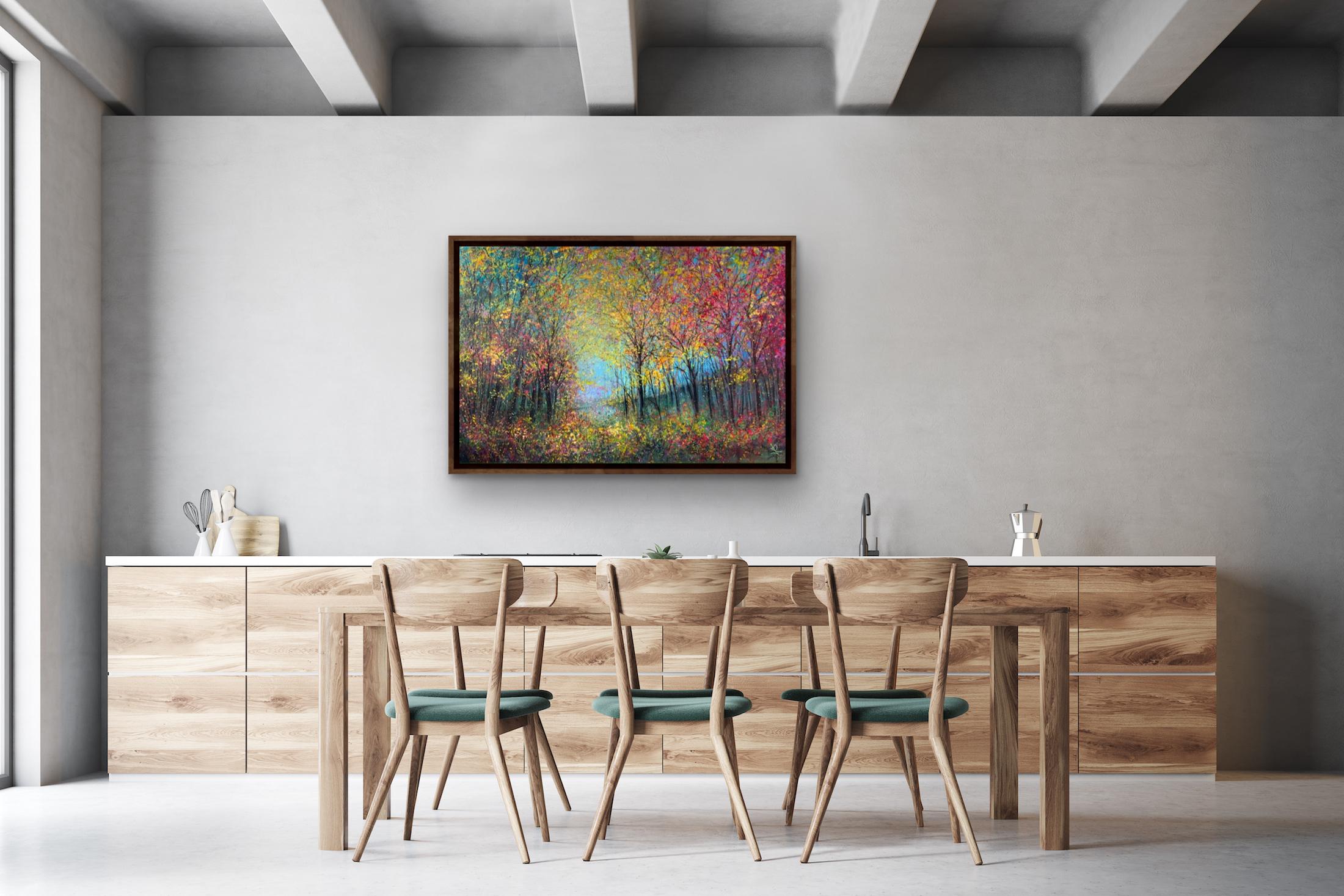 Crimson Autumn by Jan Rogers, Landscape art, Woodland art [2022] For Sale 6