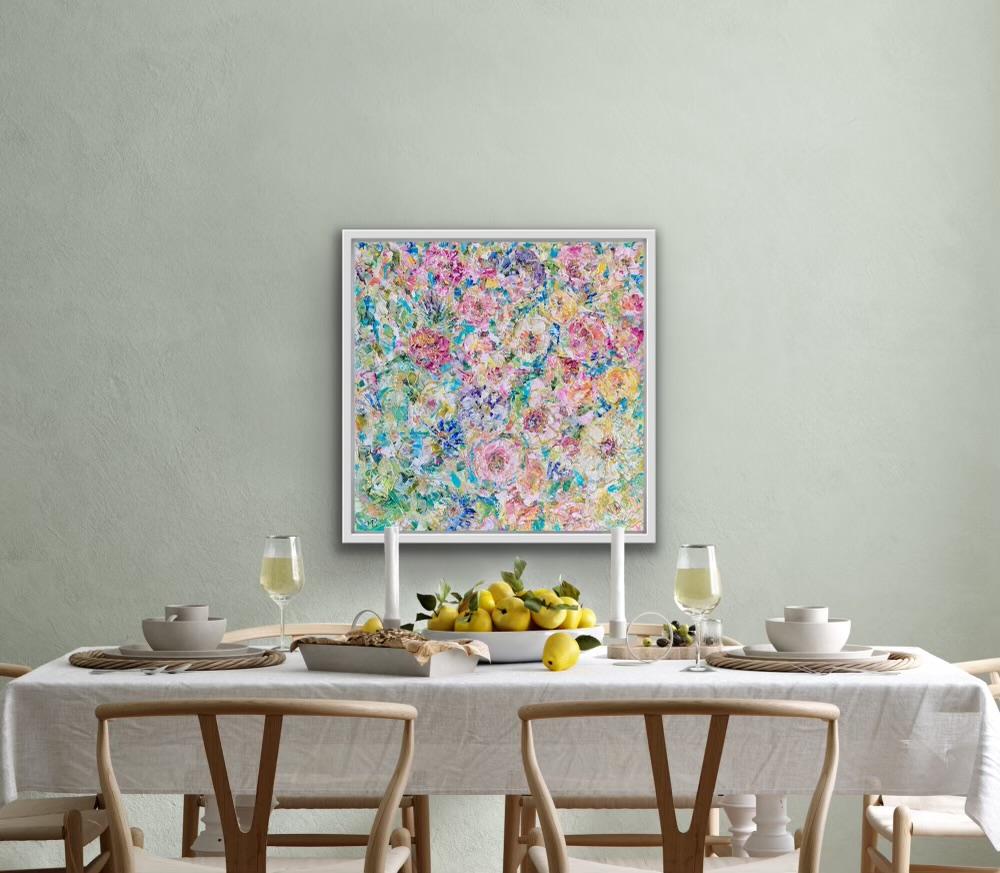 Floral Confetti - Painting by Jan Rogers