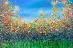 Golden Meadow, Jan Rogers, Original art, floral art, landscape painting for sale