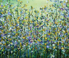Green Haze Meadow, Originalgemälde, Landschaft, zeitgenössisch
