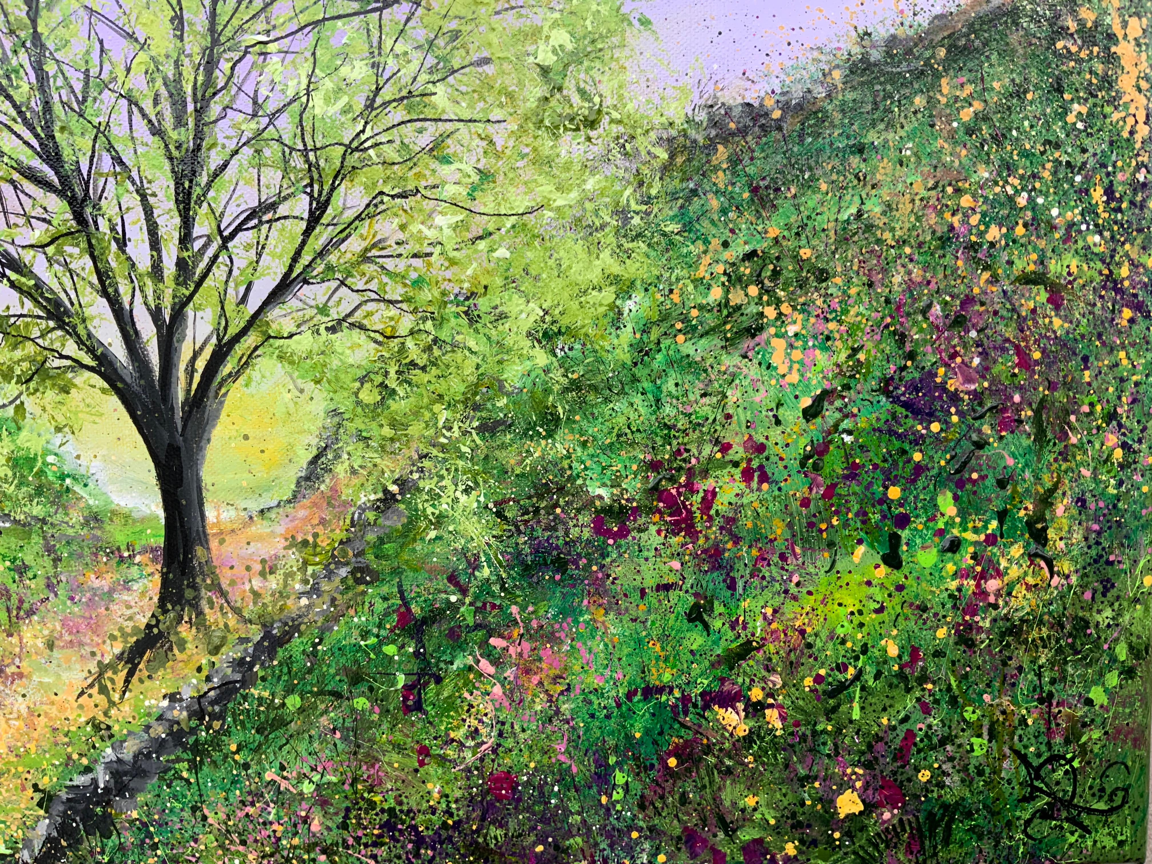 Brezo con sicomoro, Pintura original, Naturaleza, Pintura de paisaje, Colinas - Painting Contemporáneo de Jan Rogers