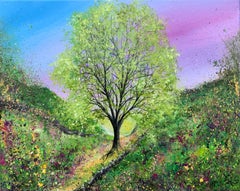 Hille con sicomoro, Quadro originale, Nature, Paesaggio, Colline
