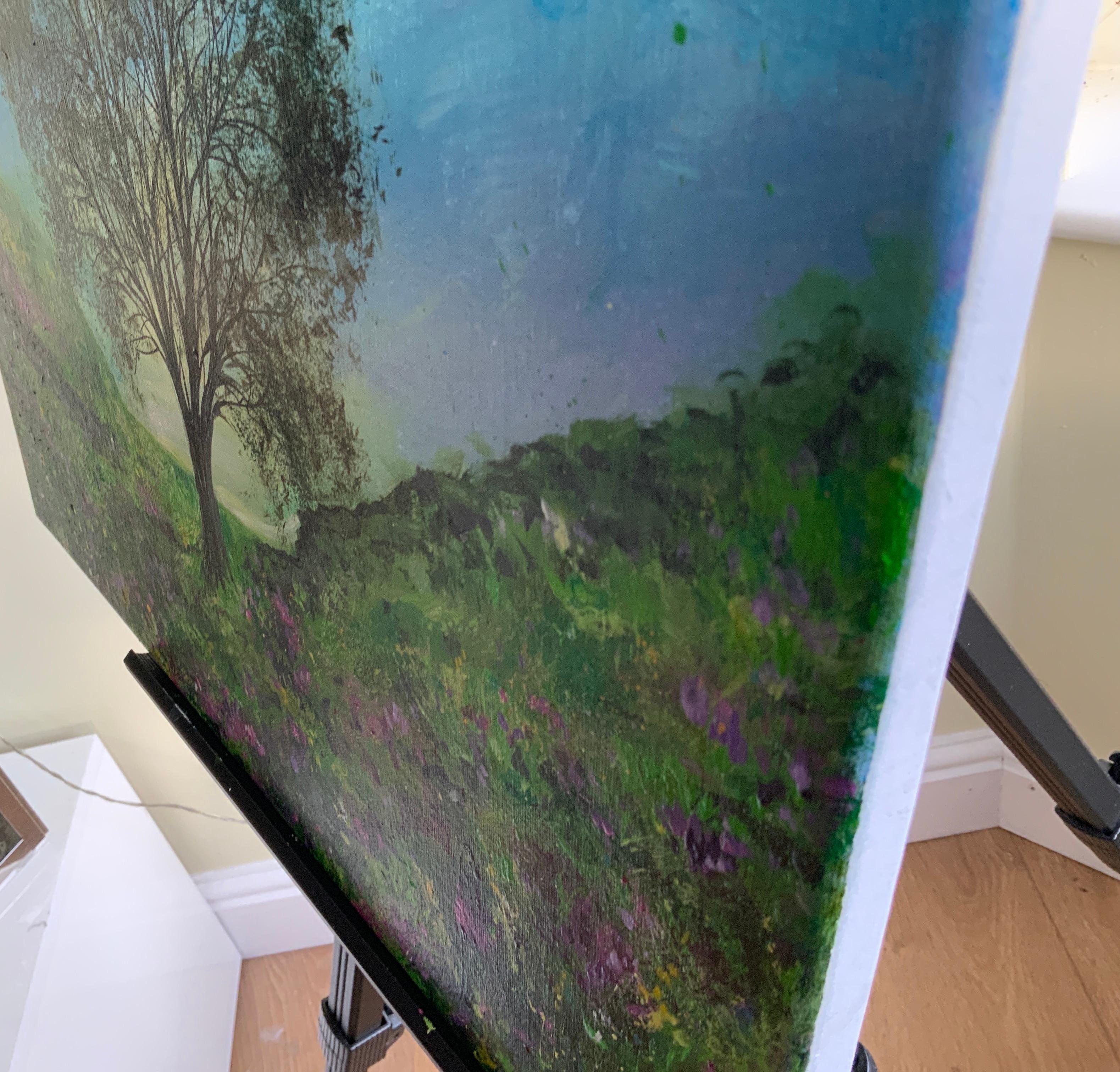 Himmlische Platane, Originalgemälde, Baum, Natur, Landschaftsgemälde, Hügel (Zeitgenössisch), Painting, von Jan Rogers