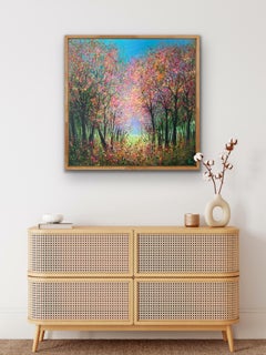 Jewelled Autumn by Jan Rogers, Woodland scene, Contemporary Landscape art
