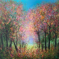 Jewelled Autumn by Jan Rogers, Woodland scene, Contemporary Landscape art