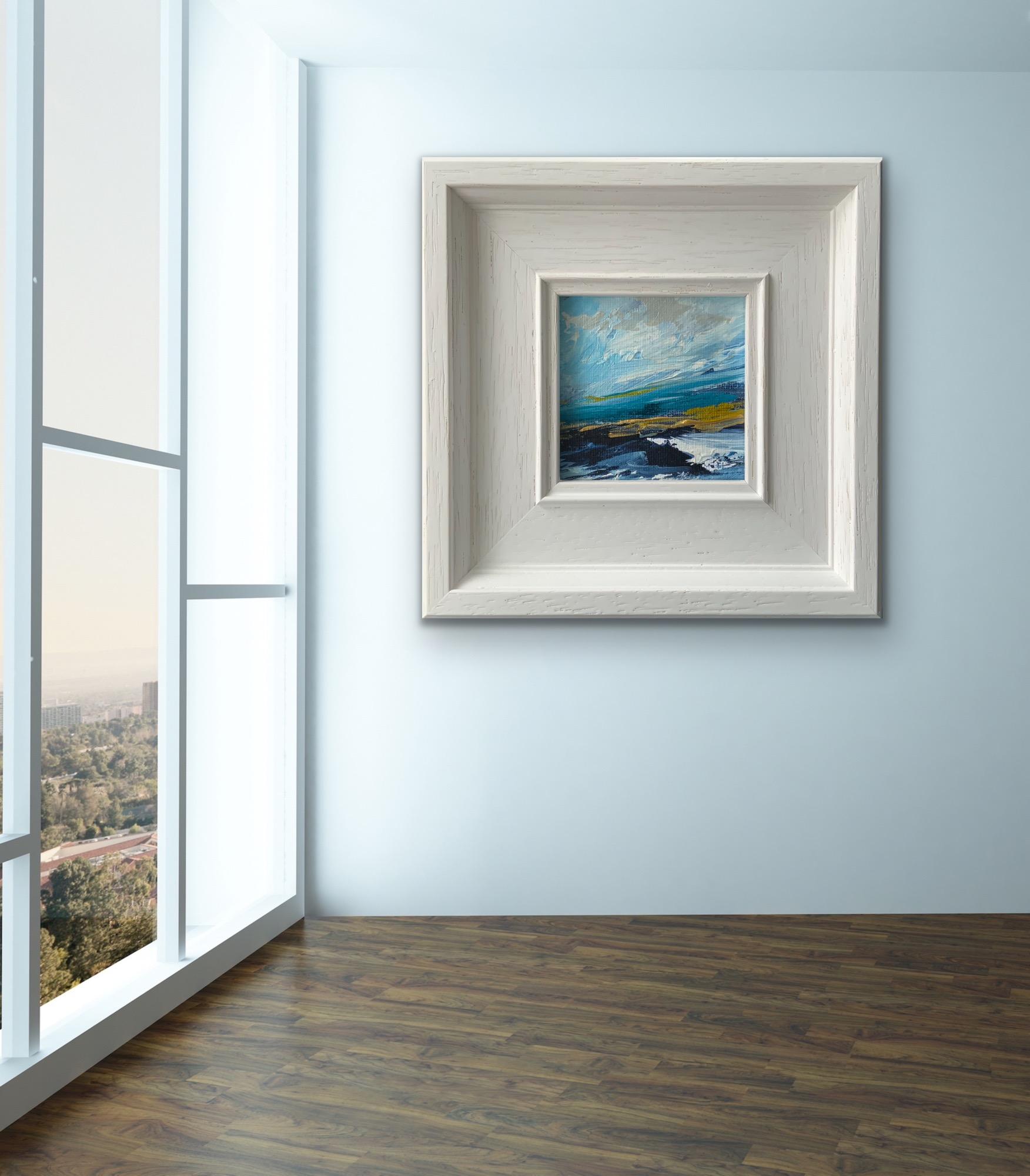 Lakeside Cumbria, original painting, landscape, contemporary - Painting by Jan Rogers