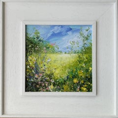 Lancashire Hedgerow I, Floral art, Meadow, Original Landscape painting