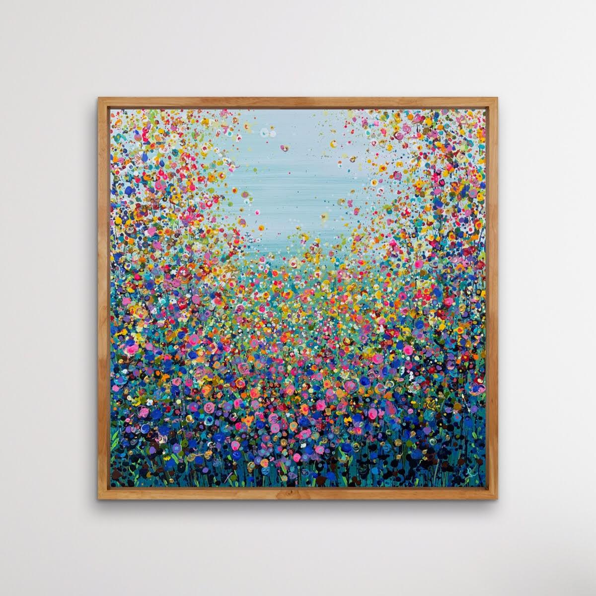 Meadow Mayhem by Jan Rogers [2022]
original and hand by the artist 
Acrylics on canvas
Image size: H:60 cm x W:60 cm
Complete Size of Unframed Work: H:60 cm x W:60 cm x D:2cm
Sold Unframed
Please note that insitu images are purely an indication of