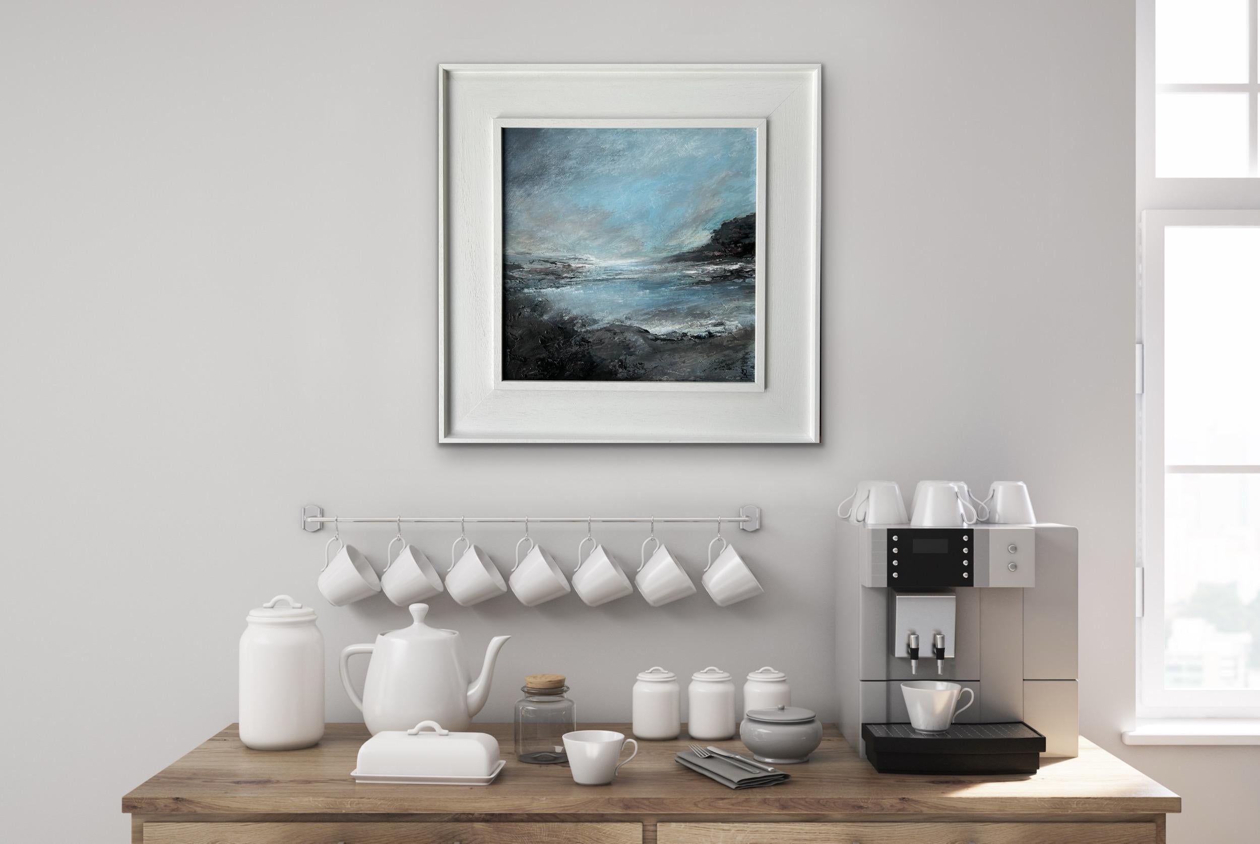 Northumberland Coast I & II, Diptych, original painting, landscape, contemporary - Painting by Jan Rogers