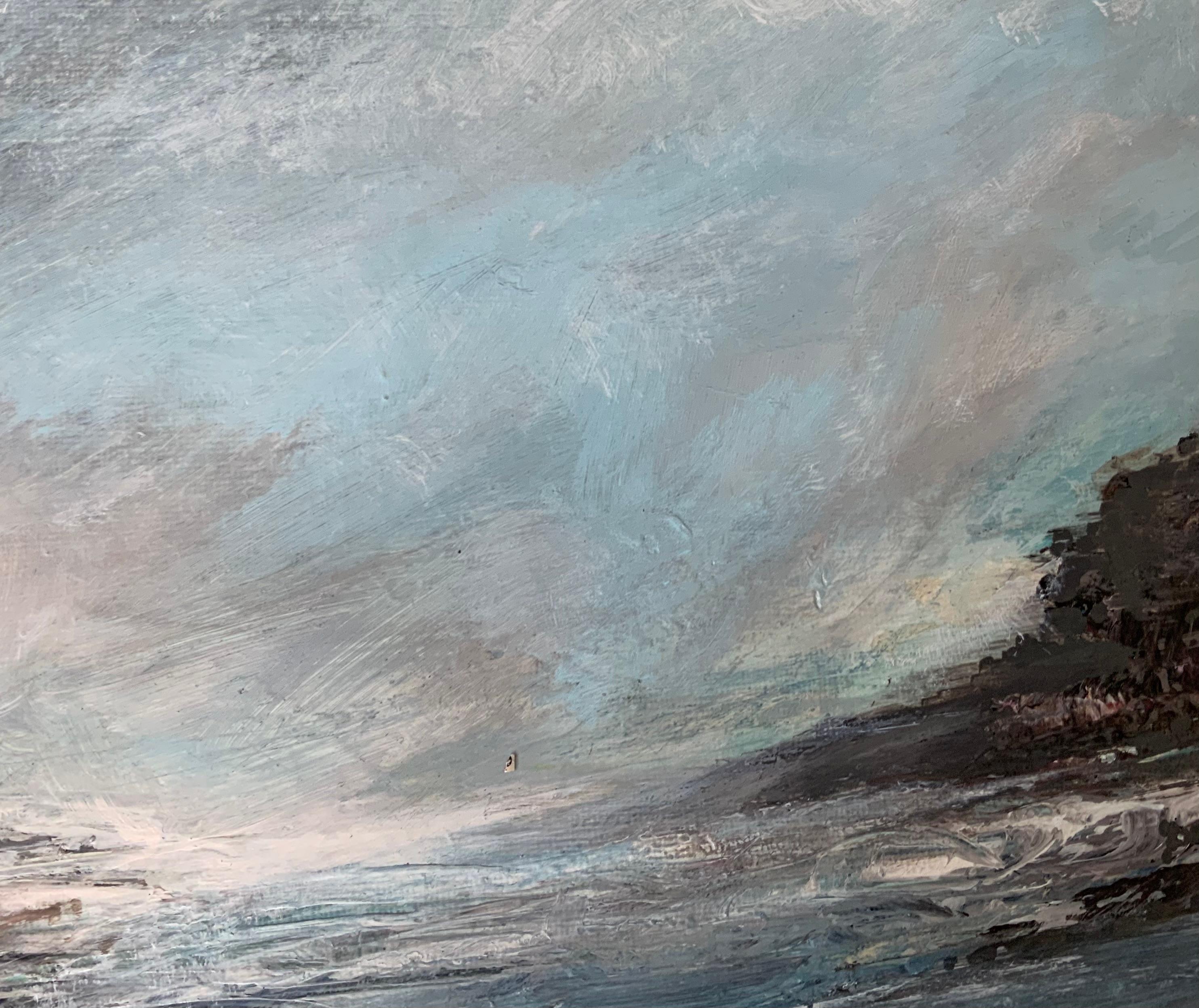 Costa de Northumberland I, pintura original, paisaje, contemporáneo en venta 2