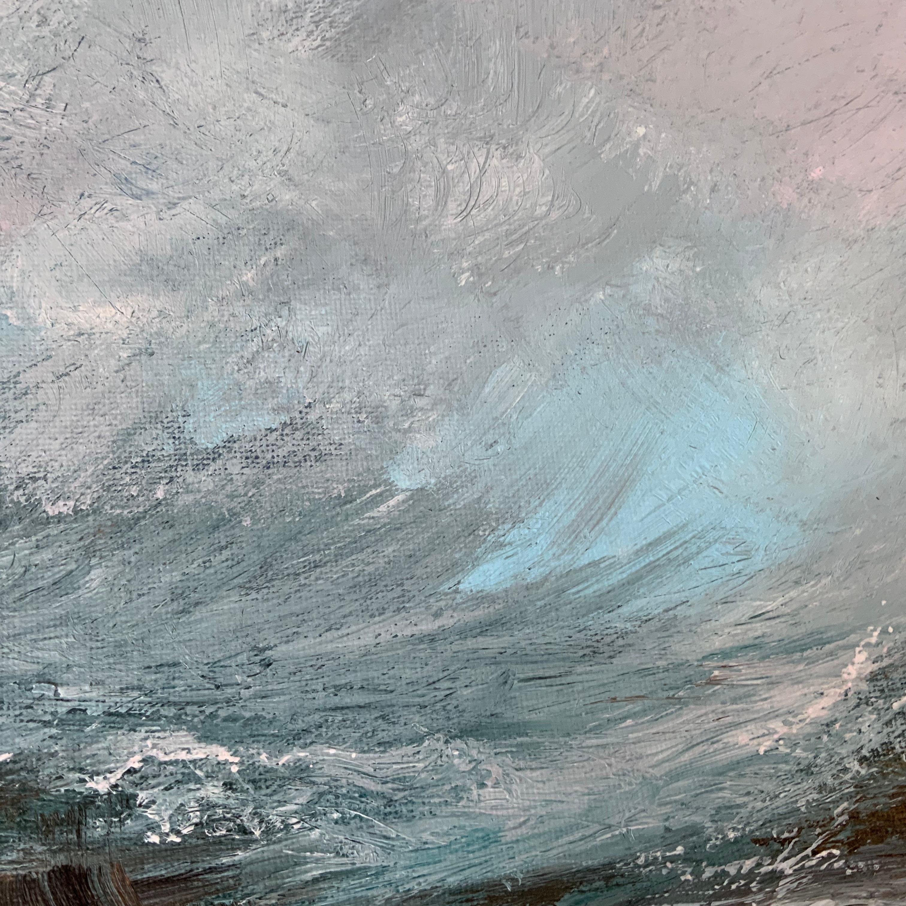 Northumberland Coast II, Originalgemälde, Landschaft, Contemporary (Grau), Landscape Painting, von Jan Rogers