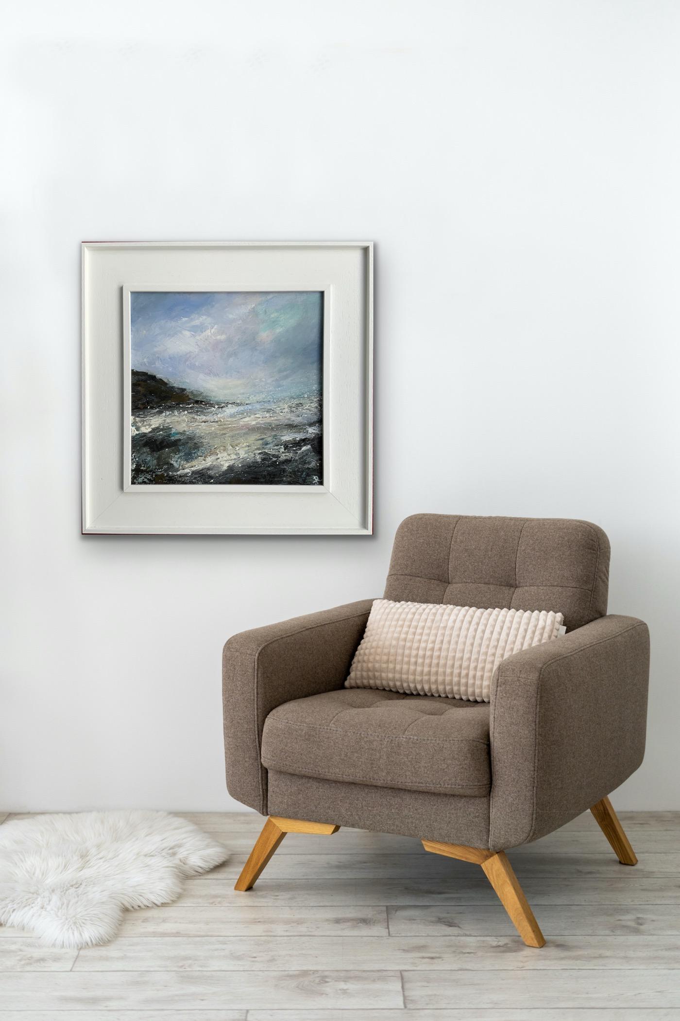 Costa de Northumberland, pintura original, paisaje, contemporáneo - Painting de Jan Rogers