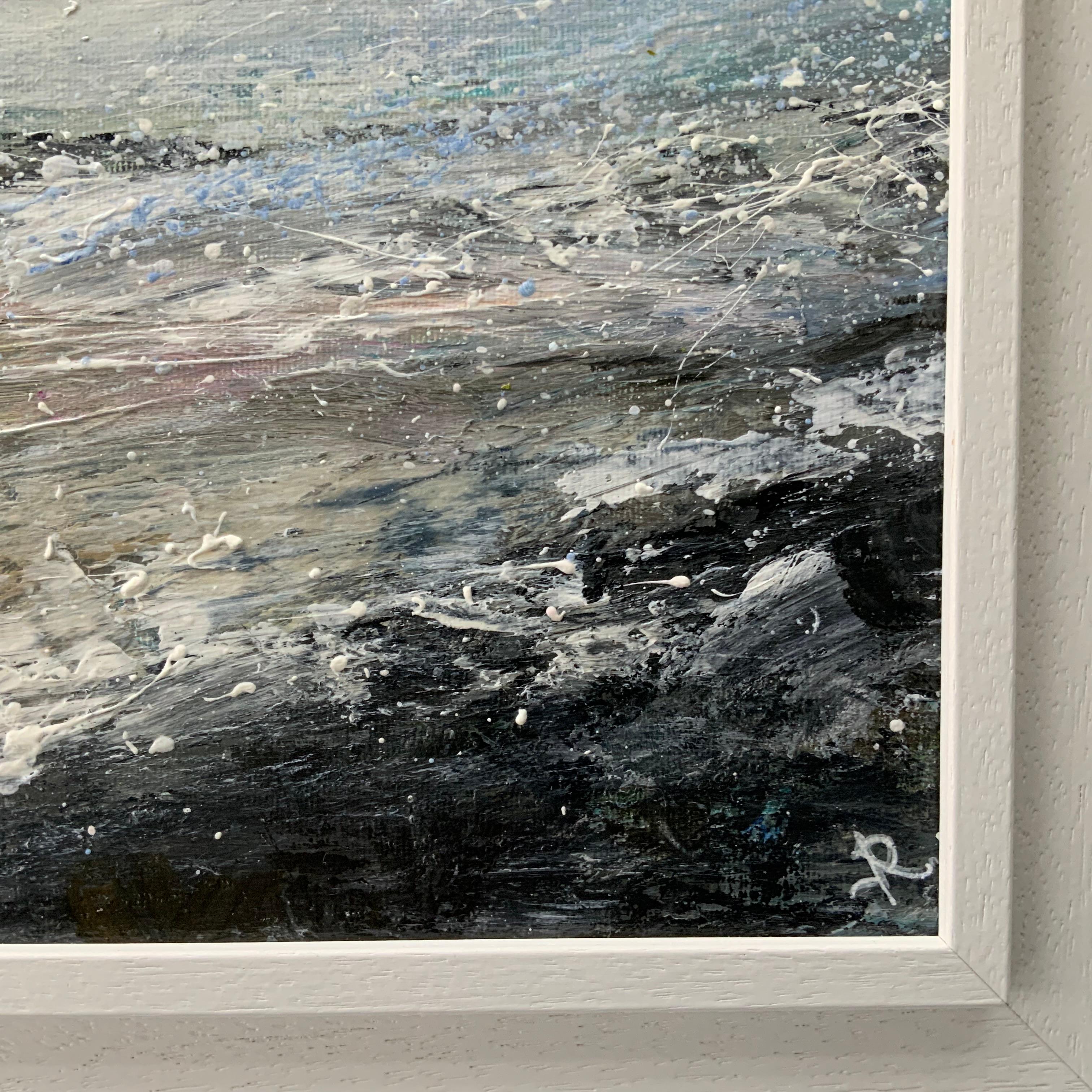 Costa de Northumberland, pintura original, paisaje, contemporáneo - Painting Contemporáneo de Jan Rogers