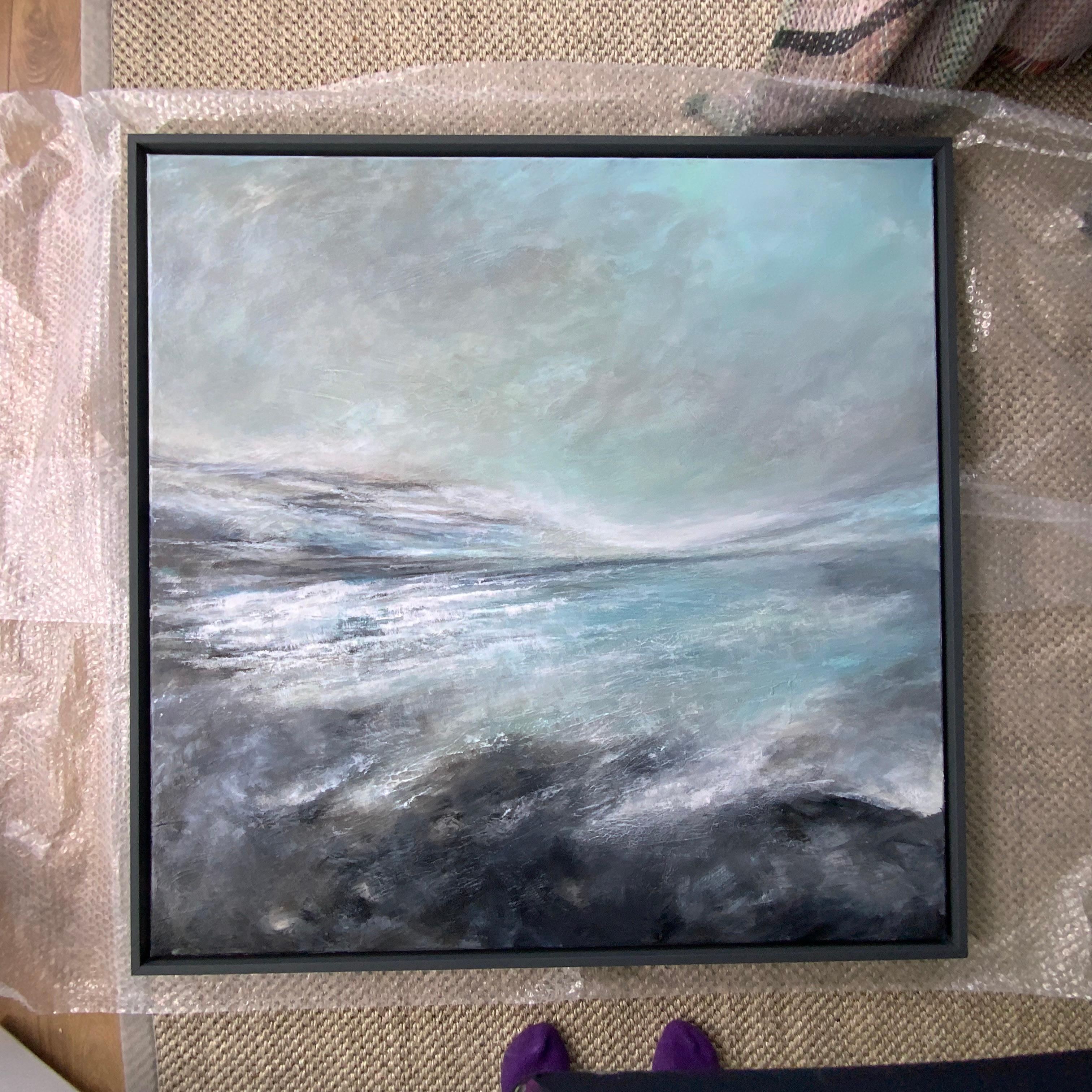 Northumberland coastal, original painting, landscape, contemporary - Contemporary Painting by Jan Rogers