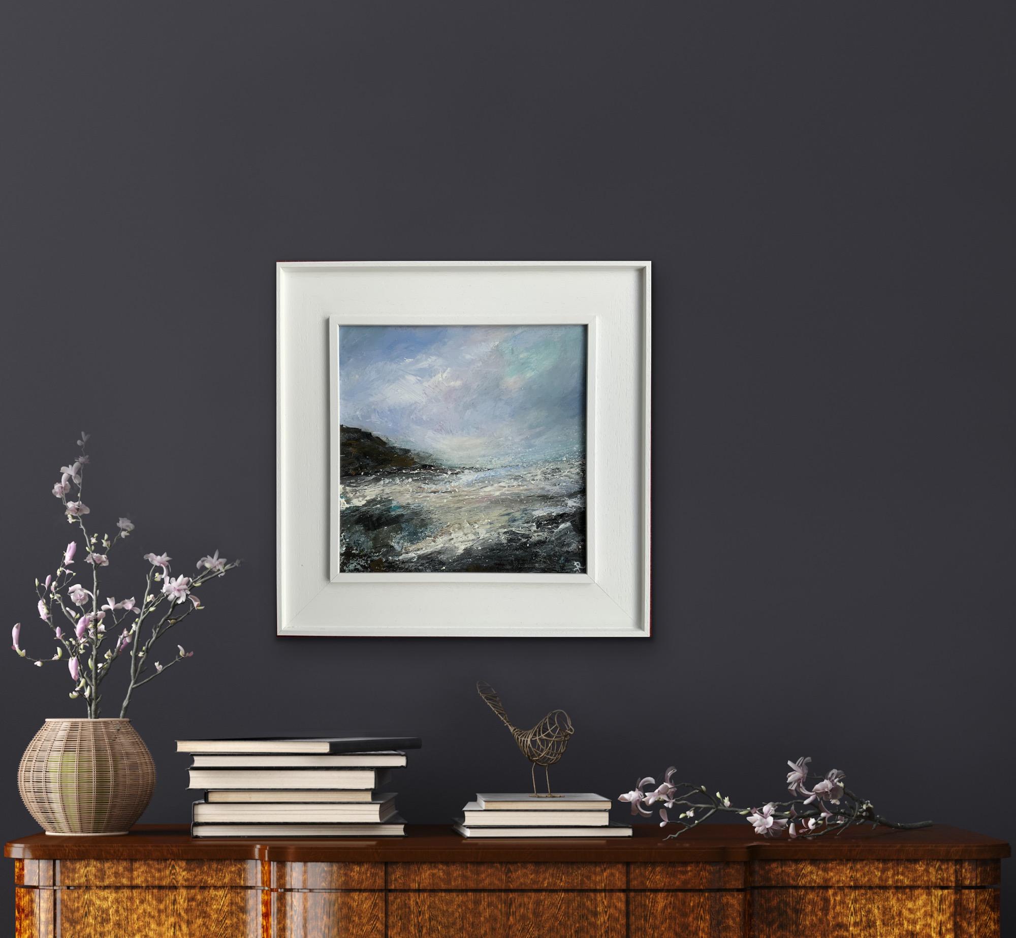 Costa de Northumberland, pintura original, paisaje, contemporáneo en venta 2