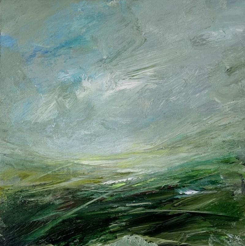 Jan Rogers Landscape Painting - Ribble Valley Lancashire II, original painting, landscape painting, abstract art