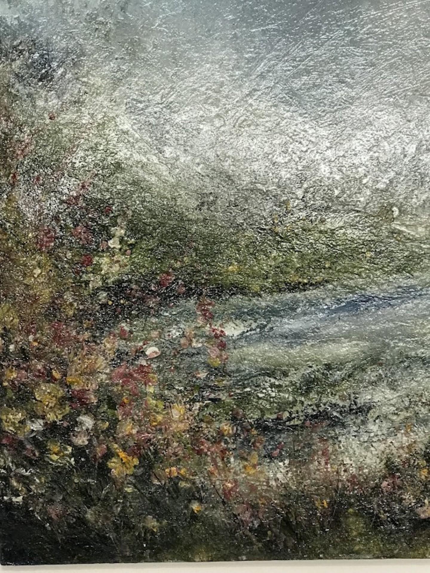 Riverside Ribble Valley, Jan Rogers, Originalgemälde, Blumenlandschaft, Kunstwerk mit Blumenmuster im Angebot 1