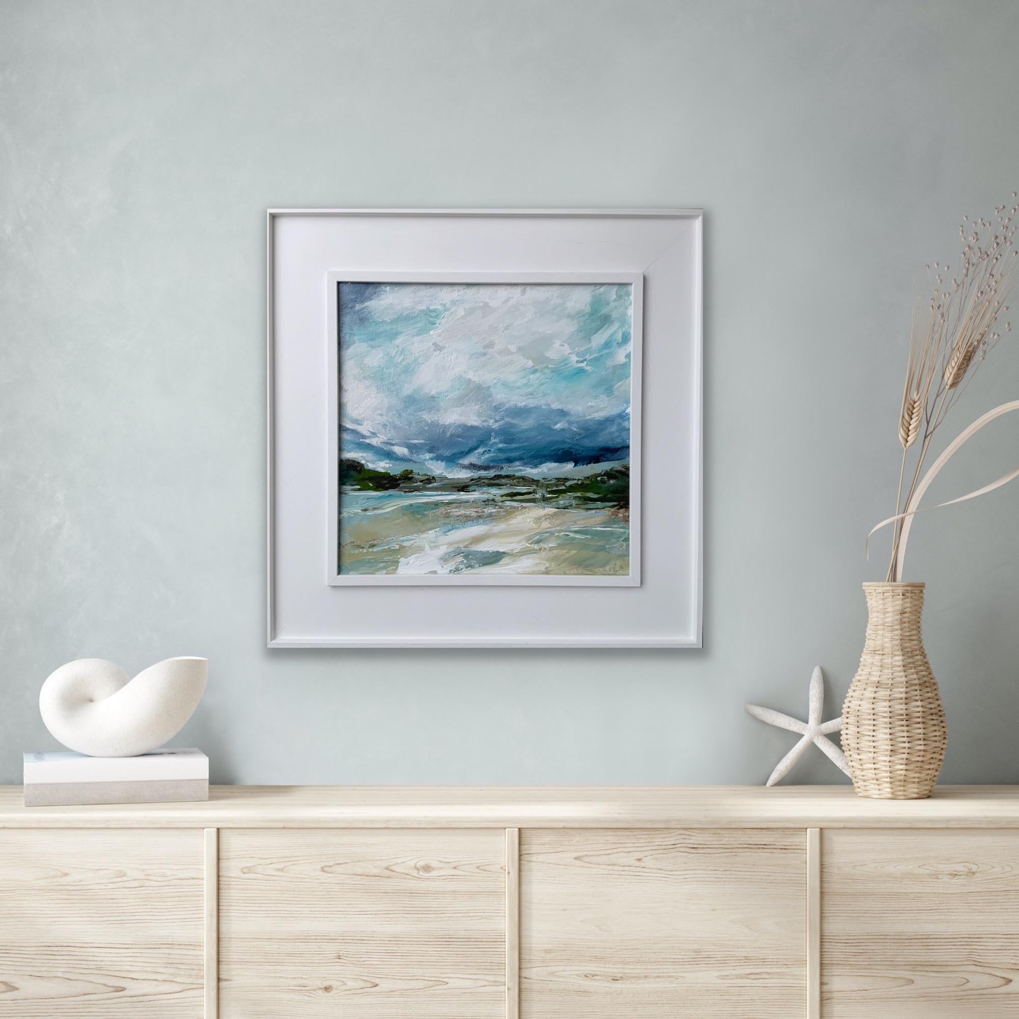 Vista mare Alnmouth Northumberland, Quadro originale, Quadro di paesaggio, Hille in vendita 2