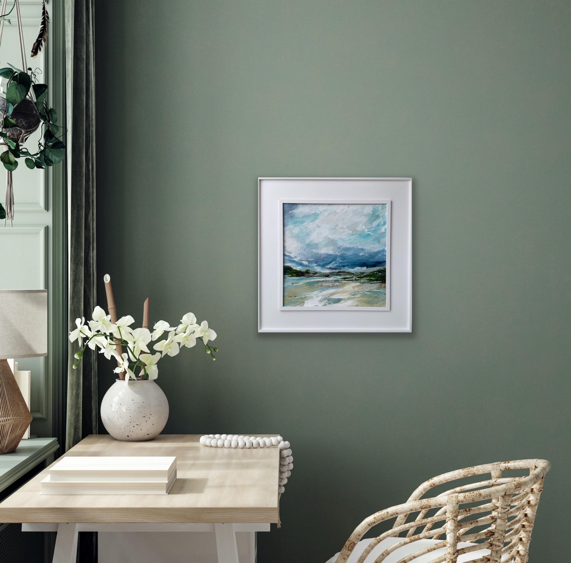 Vista mare Alnmouth Northumberland, Quadro originale, Quadro di paesaggio, Hille in vendita 3