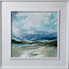 Vista mare Alnmouth Northumberland, Quadro originale, Quadro di paesaggio, Hille