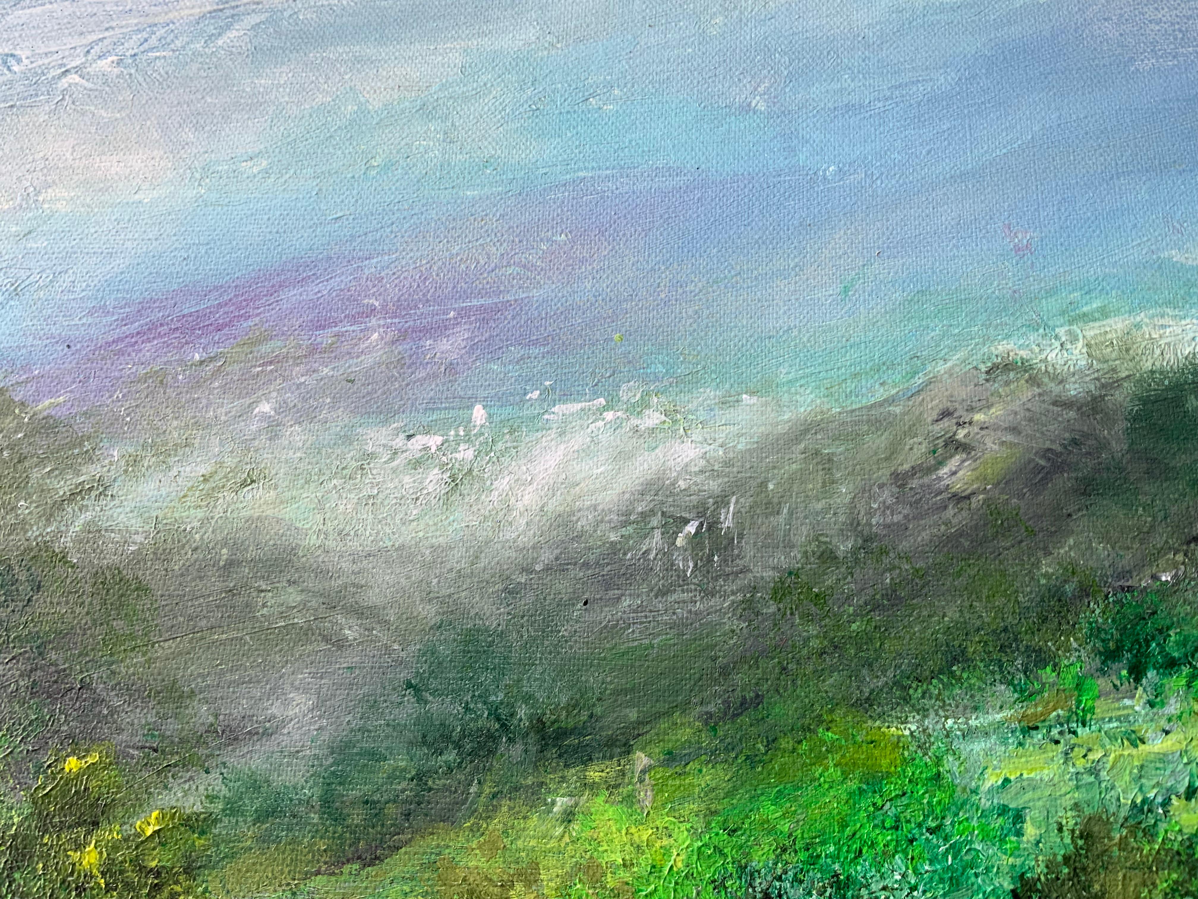 Ullswater from the steamer, original painting, landscape, contemporary For Sale 4