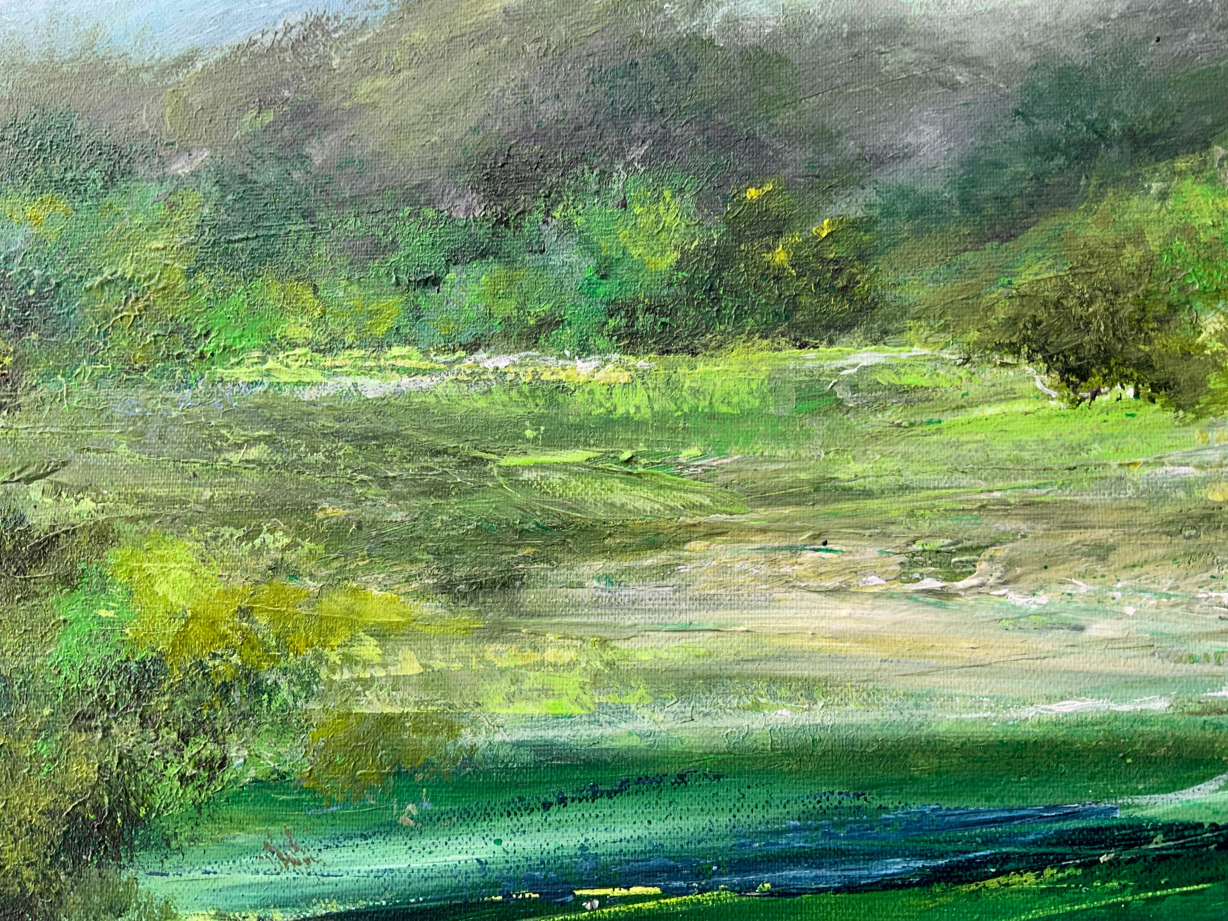 Ullswater from the steamer, original painting, landscape, contemporary For Sale 5