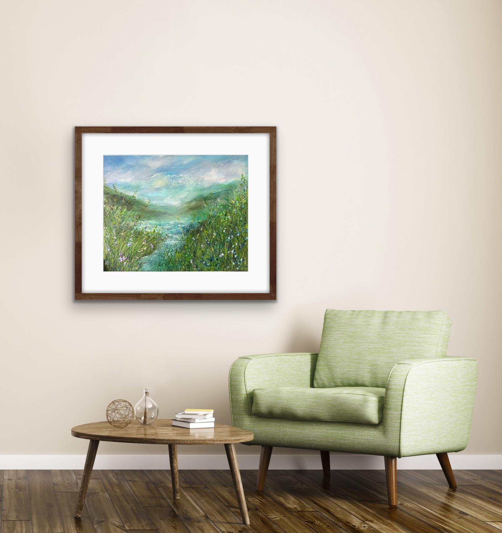 Ullswater to Pooley Bridge, original painting, landscape, contemporary For Sale 1