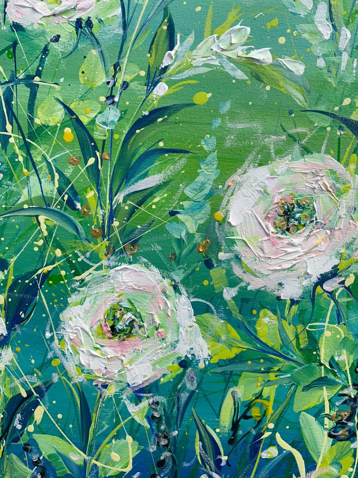 Wild Wild Roses by Jan Rogers, Contemporary art, Original painting, Floral art For Sale 2
