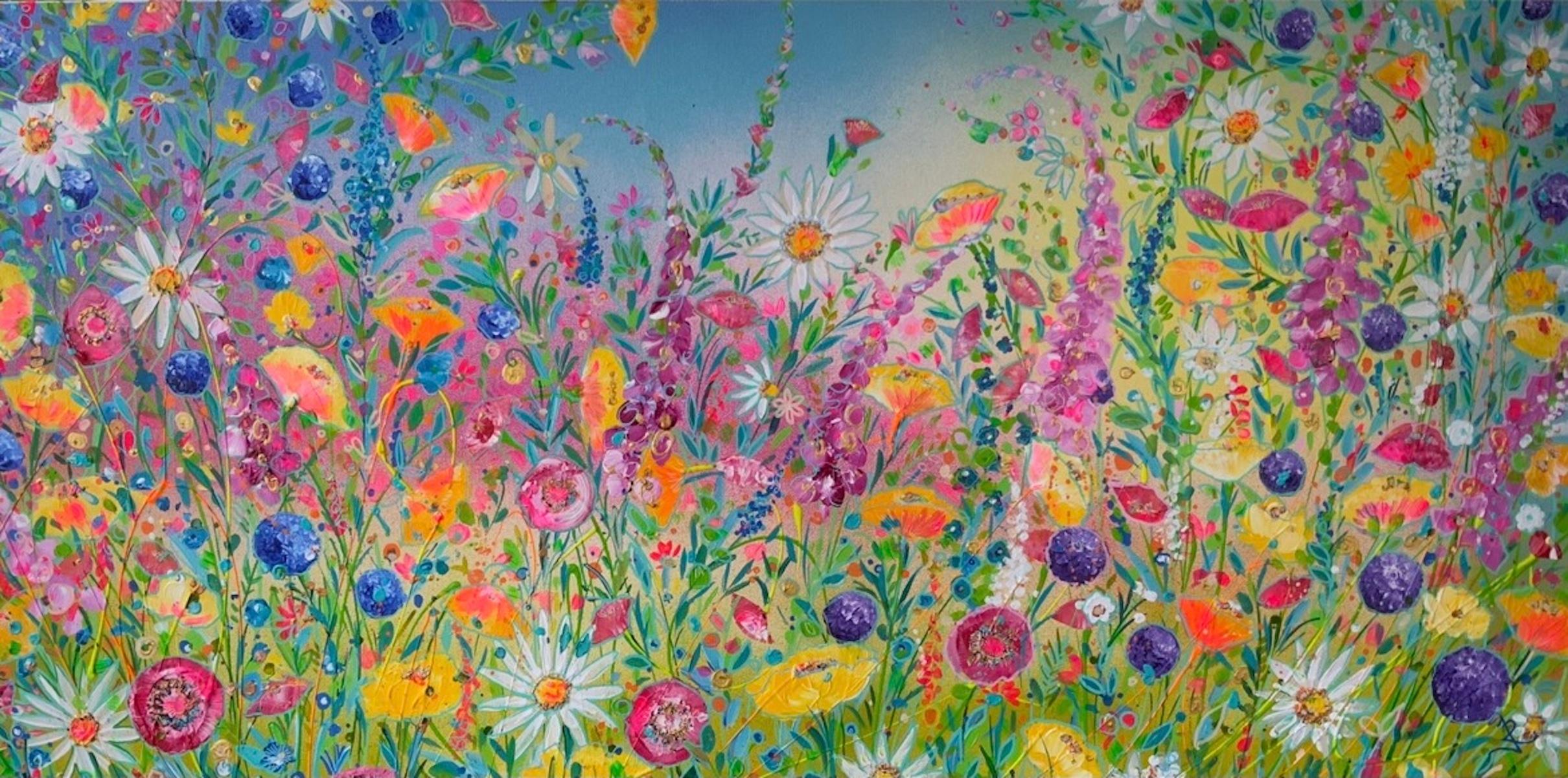 Jan Rogers Landscape Print - Neon Summer Floral