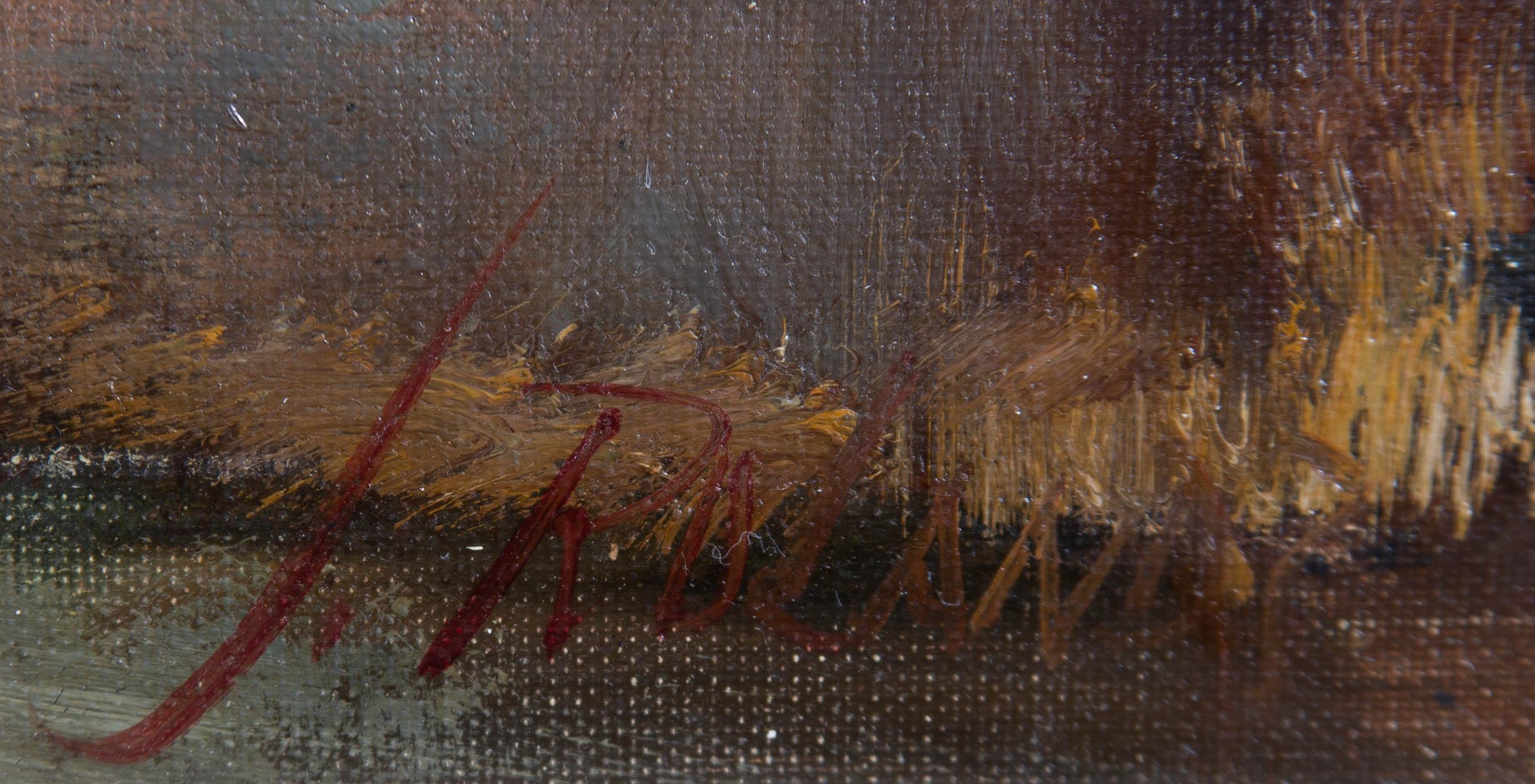 Jan Rolands (1913-1998) - Huile du 20e siècle, Scène de rivière 4