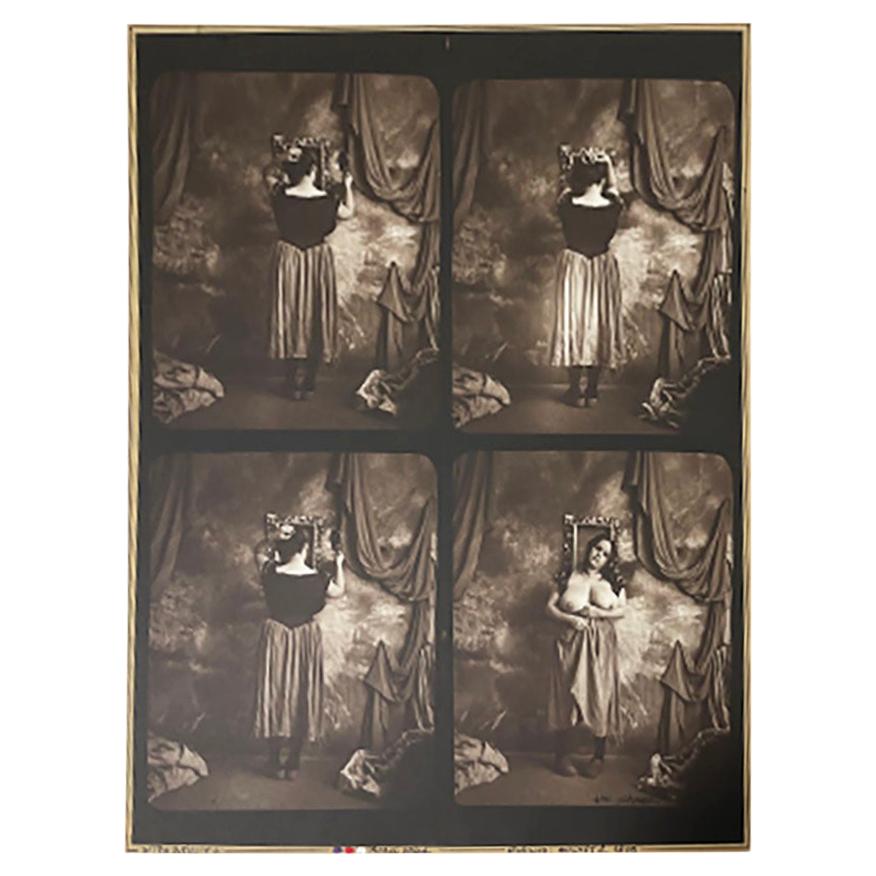 Jan Saudek, Czech Photographer, Sepia Model Print, Titled "The Mirror" For Sale