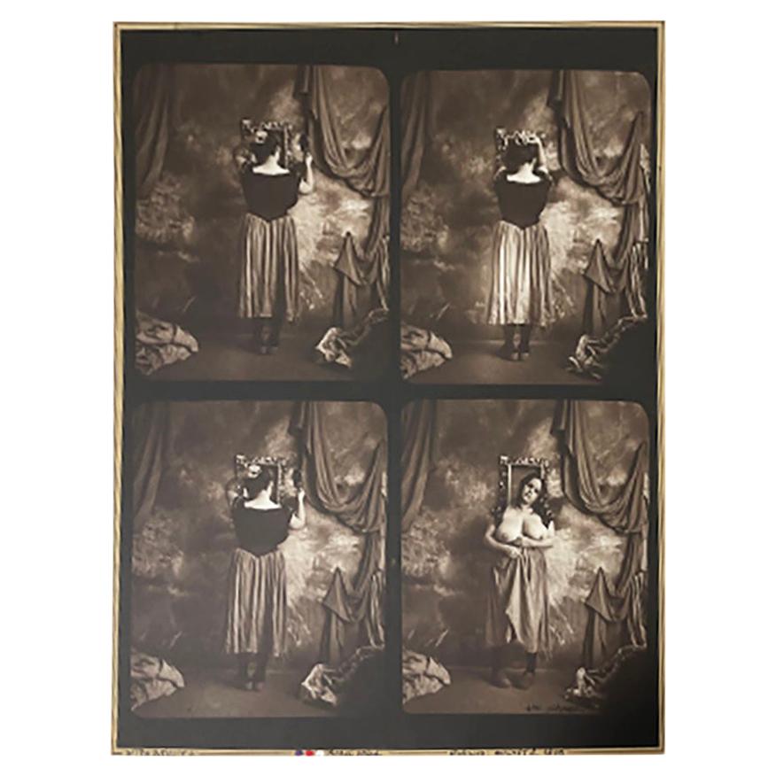 Jan Saudek, photographe tchèque, estampe de modèles Sepia, intitulée « Le miroir ».