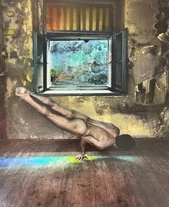 Jan Saudek, Czech Photographer, Silver Gelatin Print, Titled I'm Landing