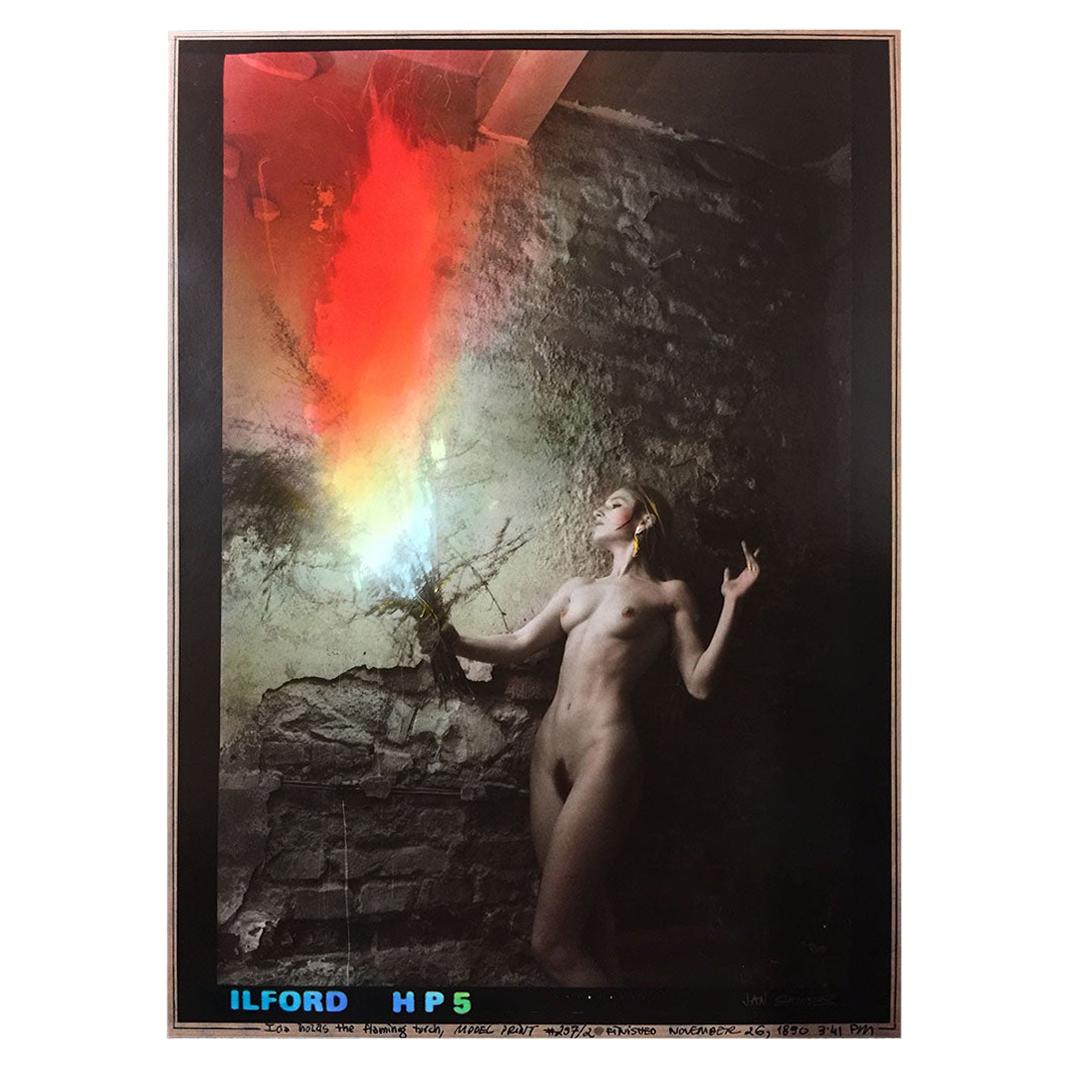 Jan Saudek, ''IDA Holts the Flaming Torch'', Original Photograph For Sale