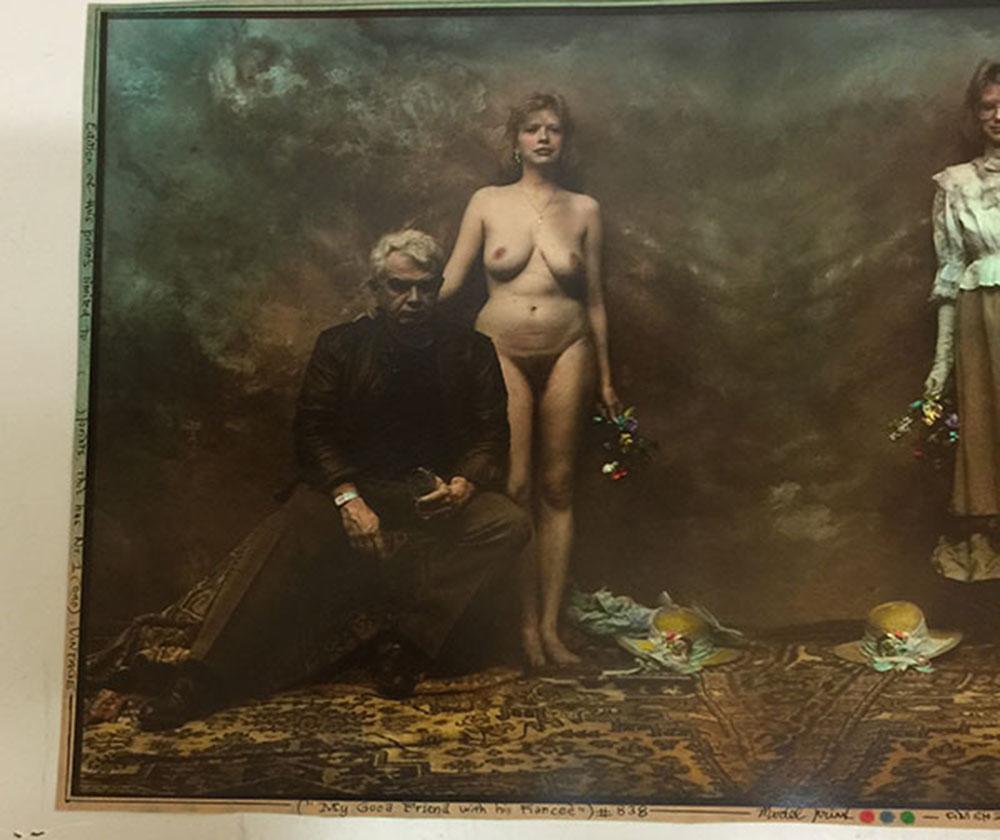 Jan Saudek, My Good Friend with His Fiancee, # 838, No. 1, Original Photograph In Good Condition For Sale In Delft, NL