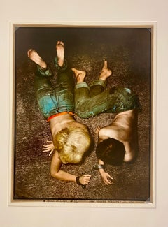 Used Chains of Love, Gelatin Silver Print, Hand Tinted, Portrait by Jan Saudek 1980s