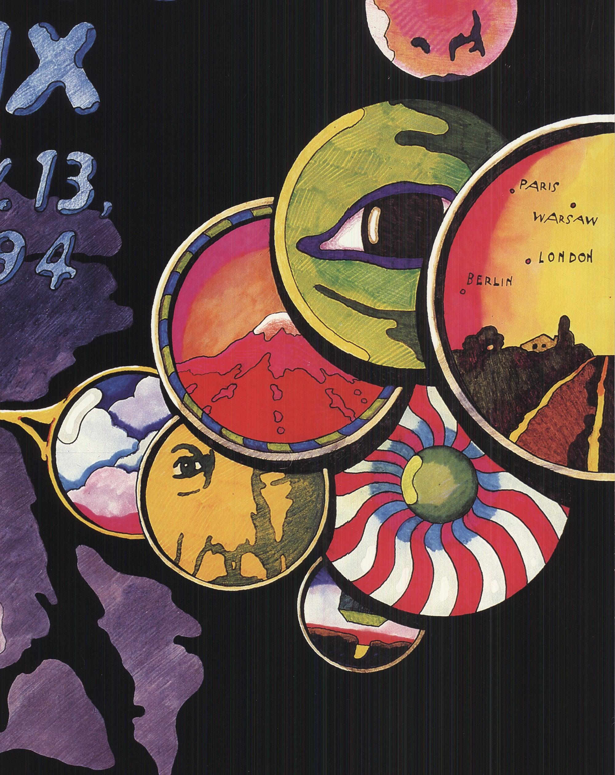 1994 Jan Sawka 'Poster Auction XIX' Vintage Multicolor, Purple Offset Lithograph For Sale 2