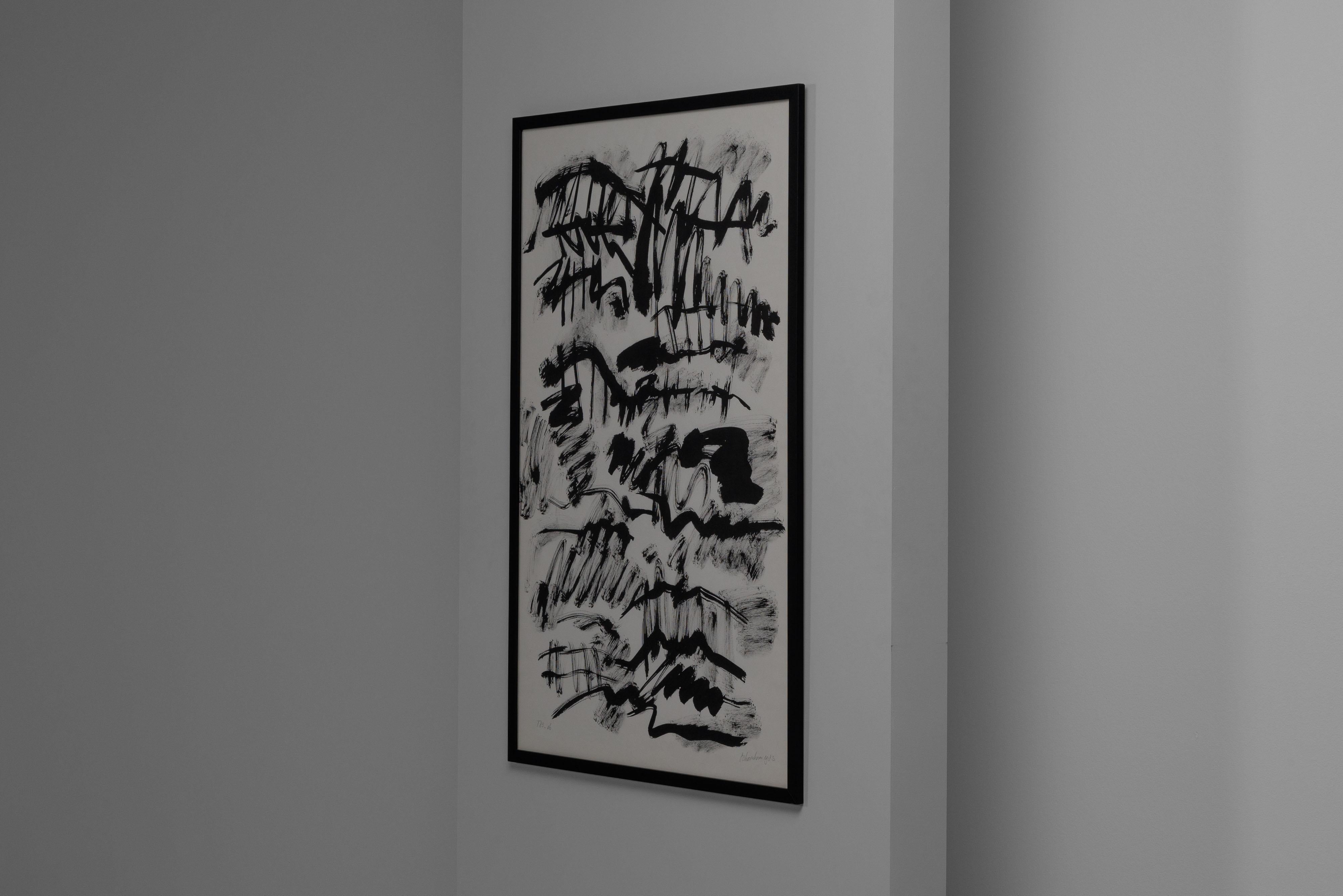 Jan Schoonhoven tinta sobre papel Países Bajos 1983 en Bueno estado para la venta en Roosendaal, Noord Brabant