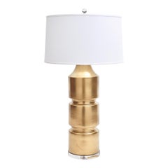 Jan Showers Milan Ceramic Table Lamp with Ivory Linen Shade for Curatedkravet